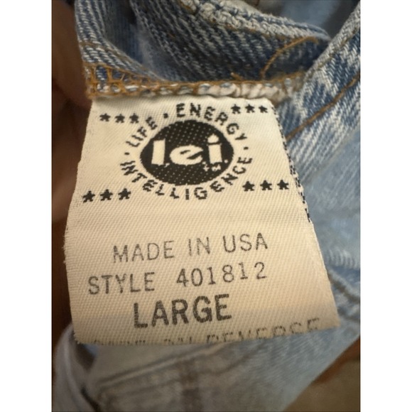 Vintage Y2K Womens Sz Large LEI Distressed‎ Stonewashed Overalls Carpenter USA - Picture 5 of 10